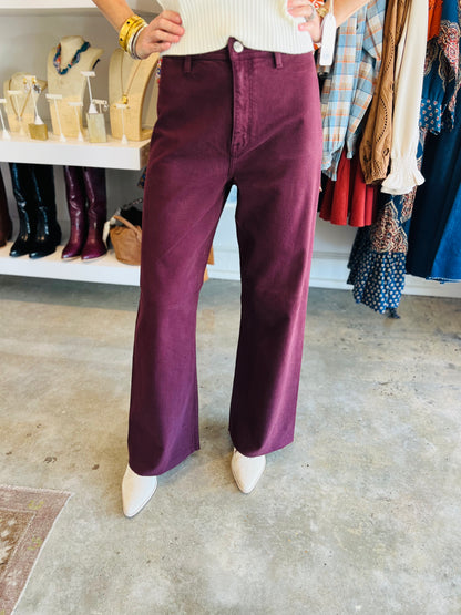 Penny High Rise Wide Leg Claret