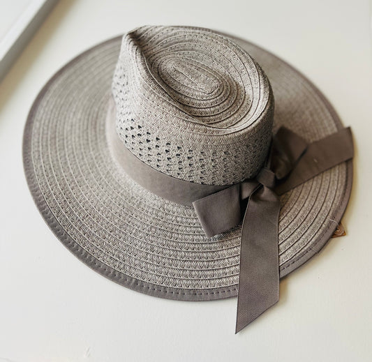 Diane Ribbon Grey Hat