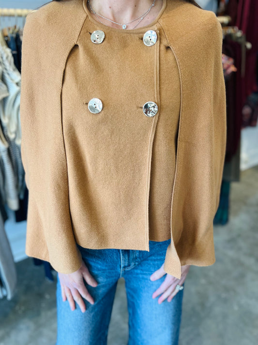 DOUBLE BREASTED PONCHO