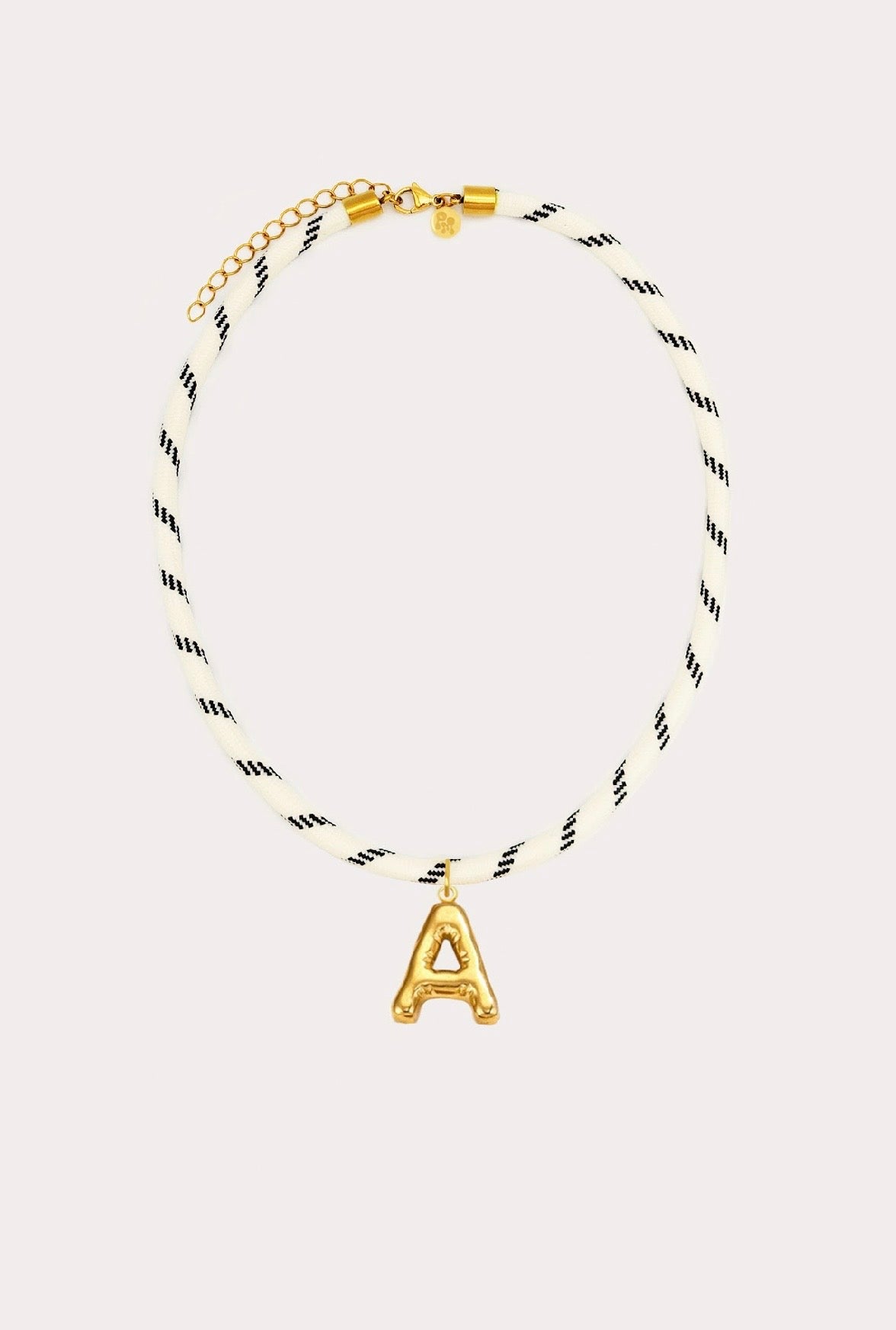 White Paracord Initial Necklace