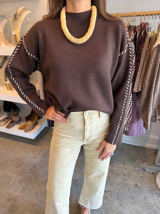Chocolate Whipstitch Sweater