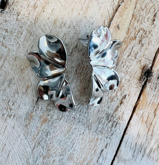 Silver Petals Earrings