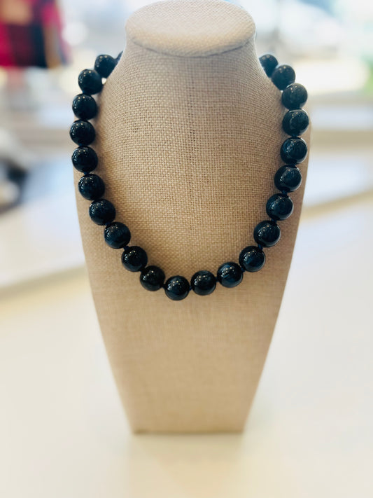 Midnight Blue Beaded Necklace