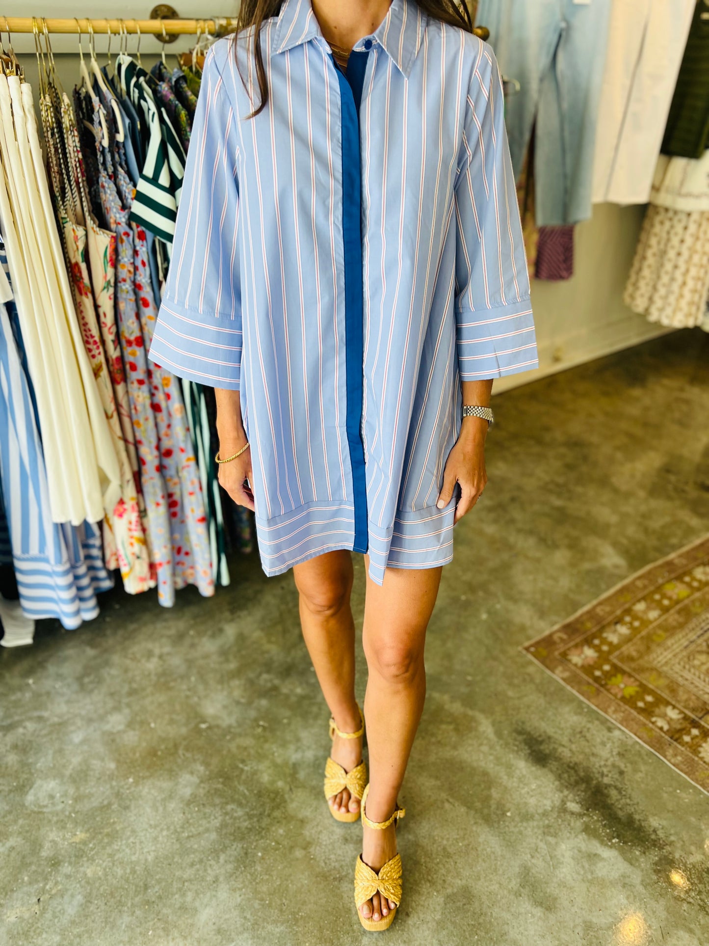 Blue & Red Stripe Dress