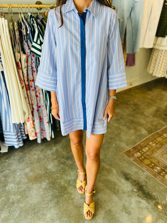 Blue & Red Stripe Dress