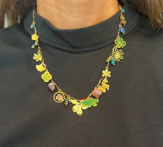 Ginkgo Leaf Charm Necklace