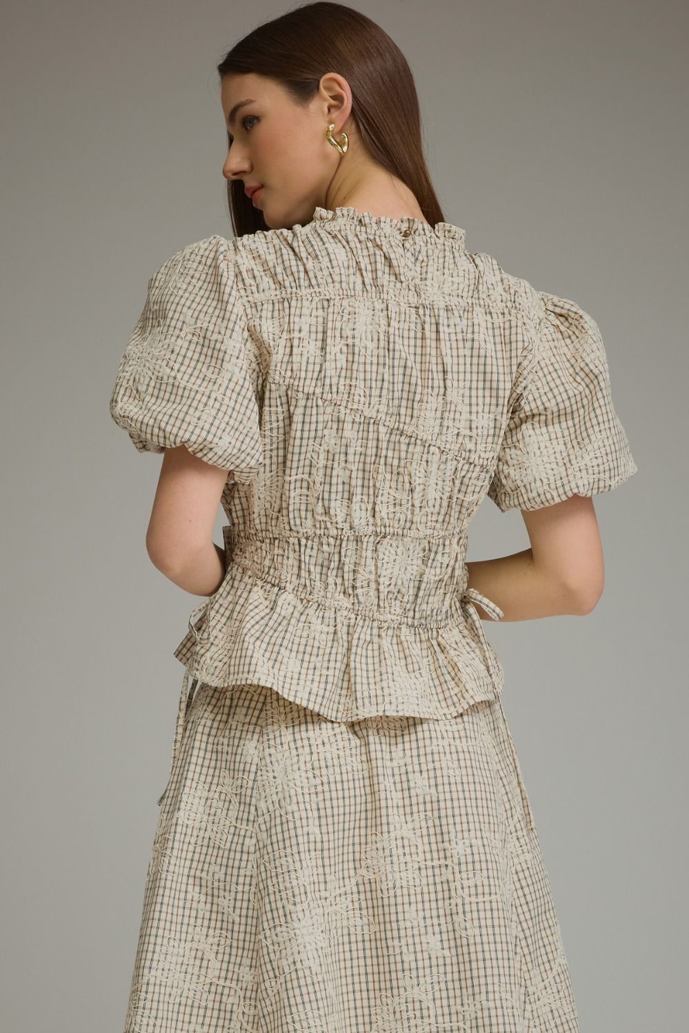 Ecru Puff Sleeve Blouse
