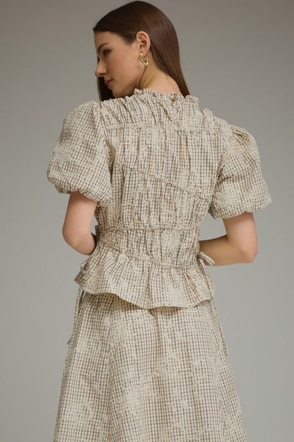 Ecru Puff Sleeve Blouse