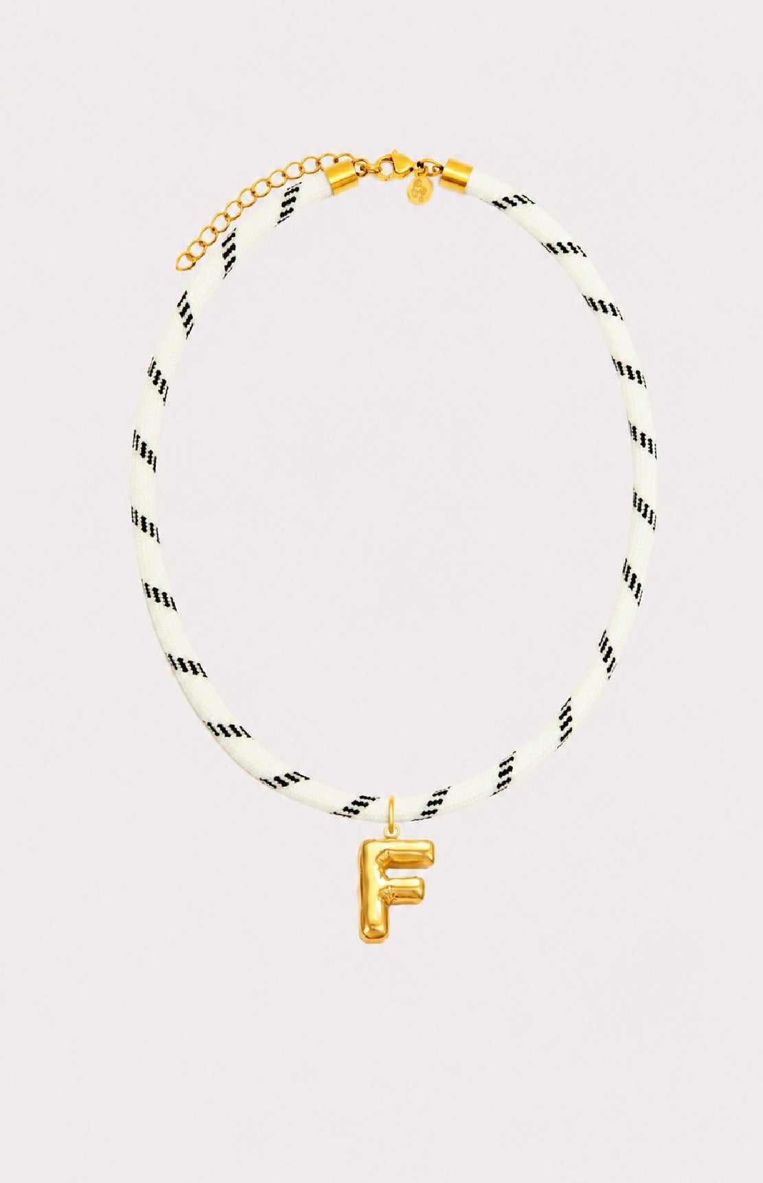 White Paracord Initial Necklace