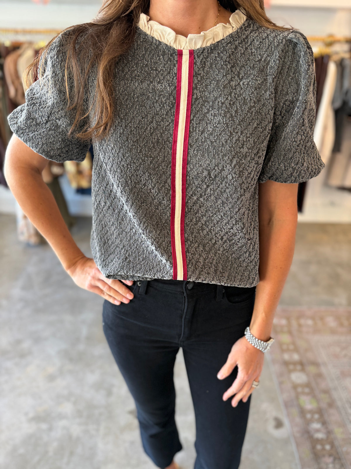 Ruffle Stripe Top