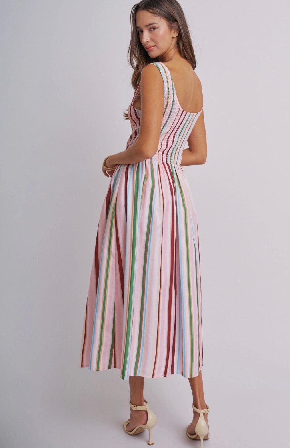 Sorbet Stripe Midi Dress