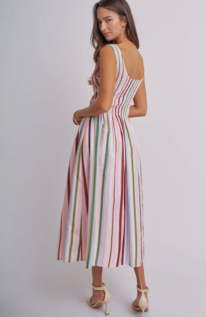 Sorbet Stripe Midi Dress