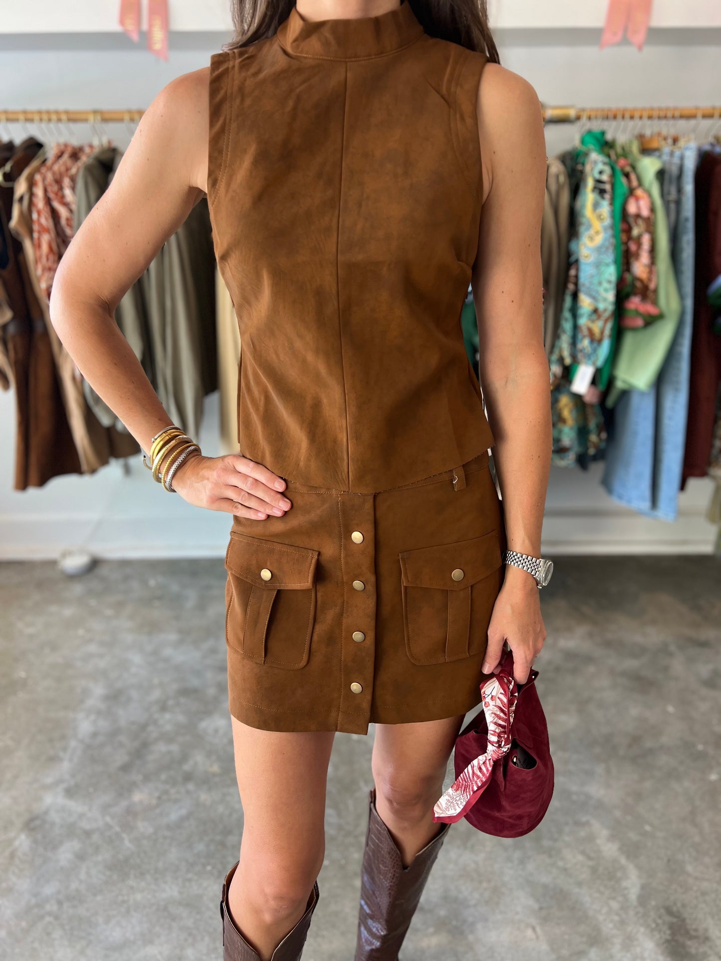 Brown Suede Pocket Set