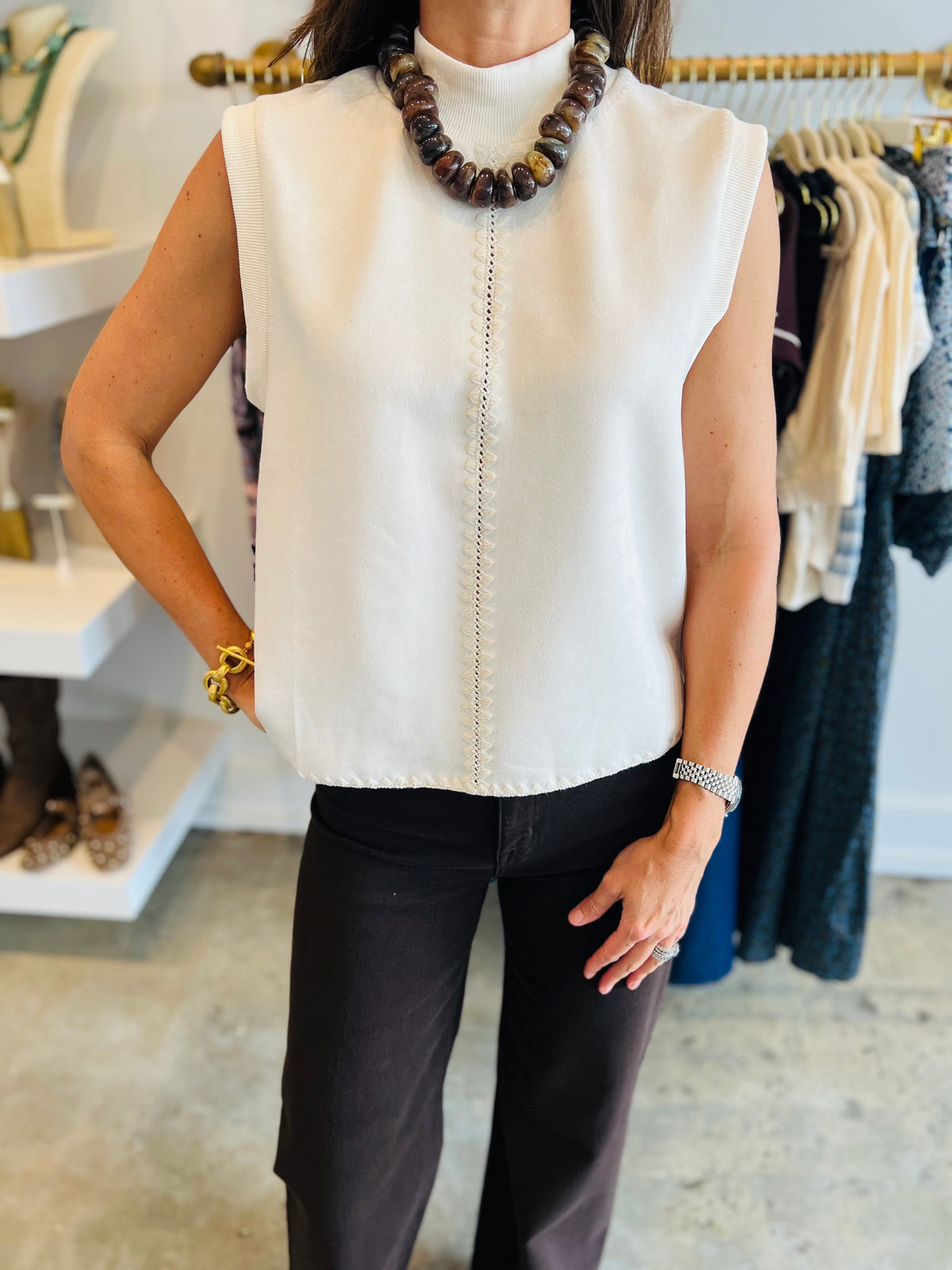 Ecru Stitch Top