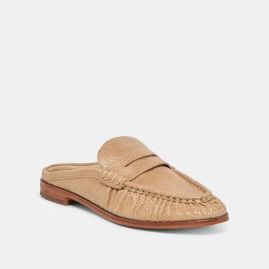 Betzy Latte Embossed Suede Loafer