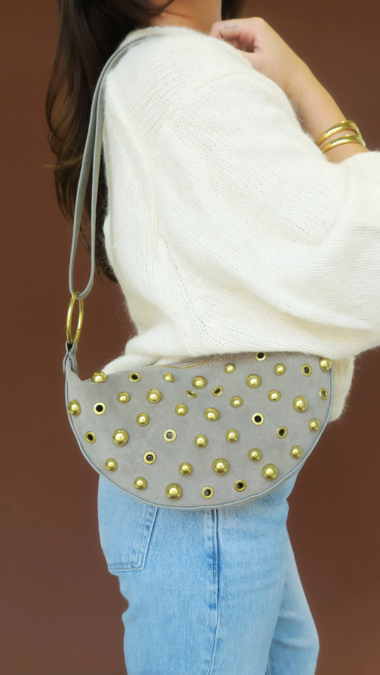 Maeve Studded Grey Bag