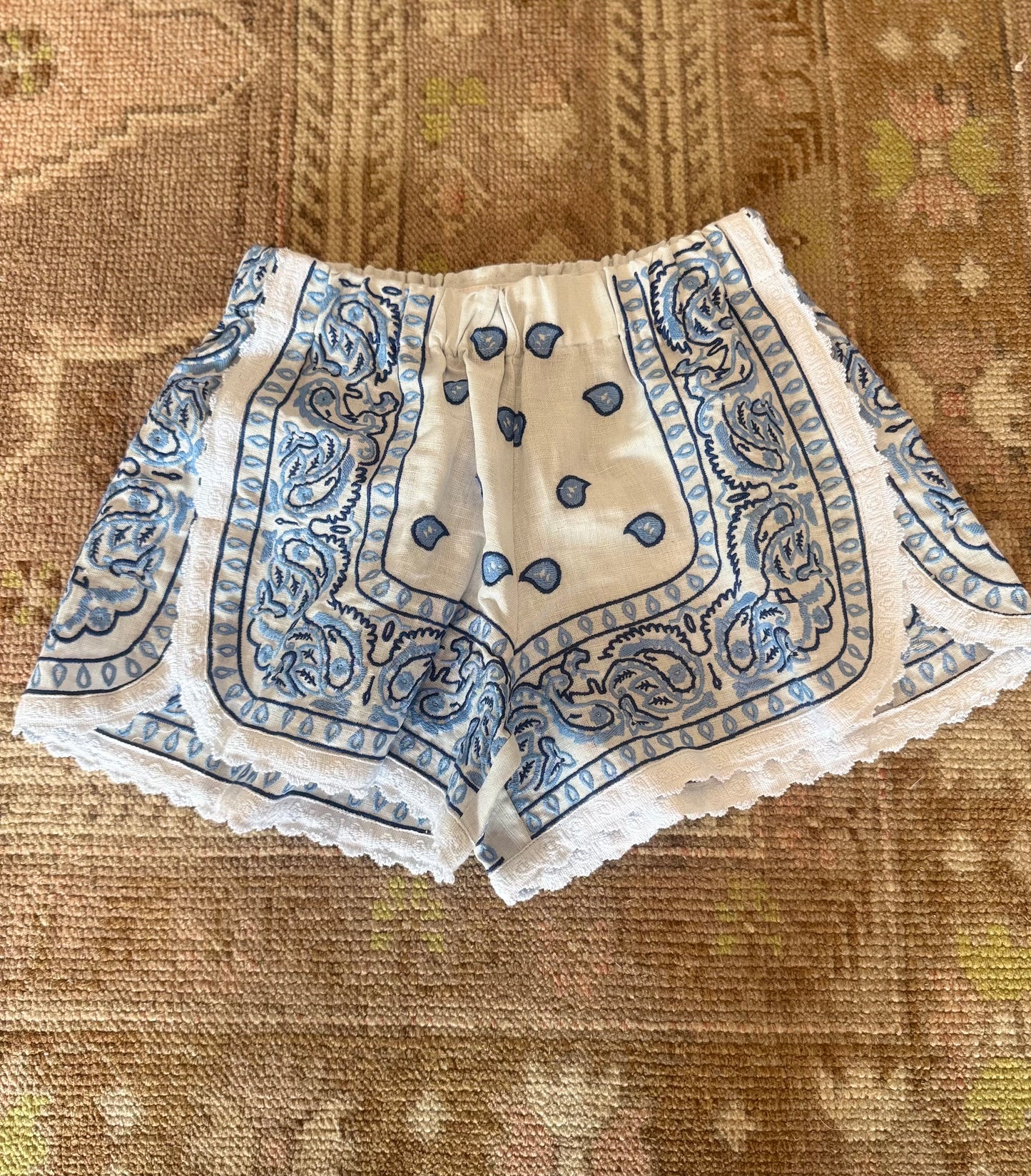 Blue Italian Bandana Shorts