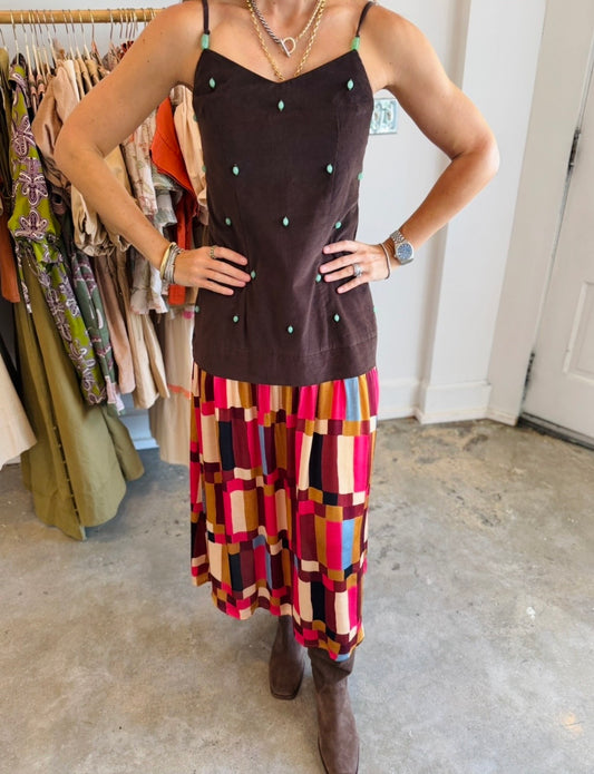 Henry Midi Dress Autumn Stripe