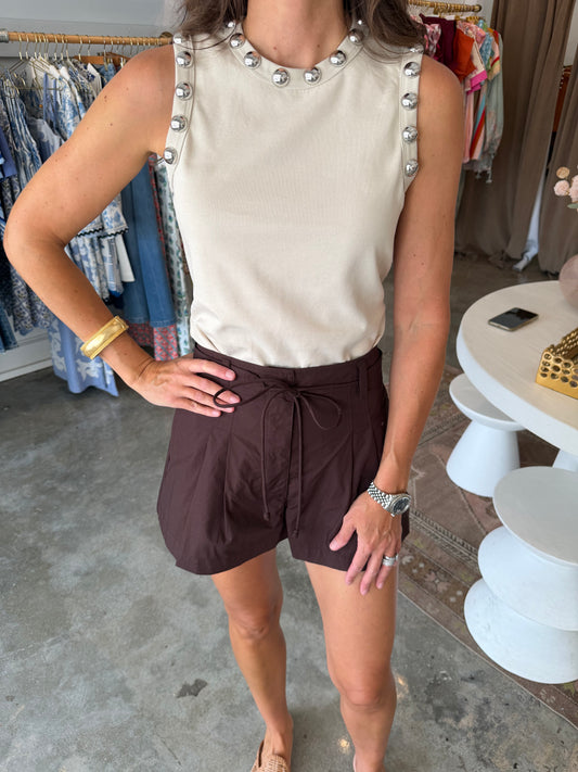 Ecru Stud Tank