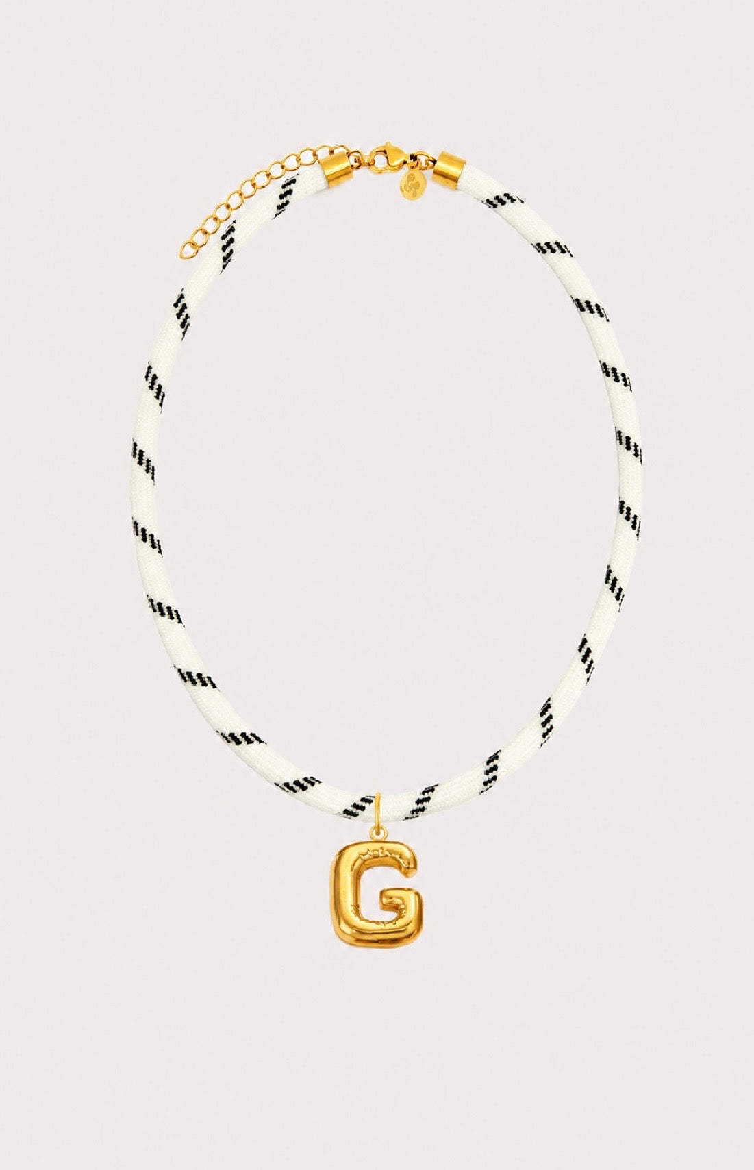 White Paracord Initial Necklace