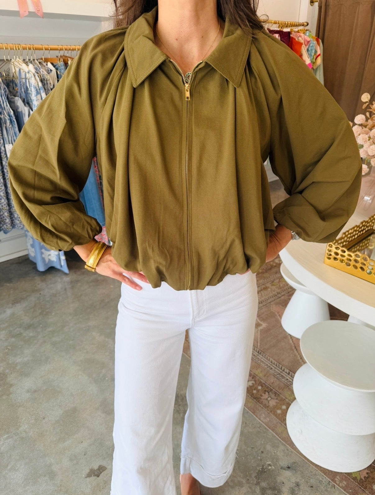 Olive Zip-Up