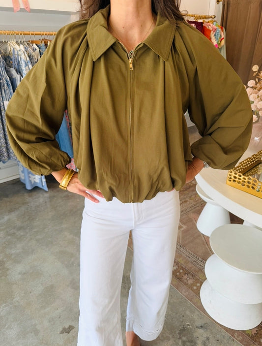 Olive Zip-Up