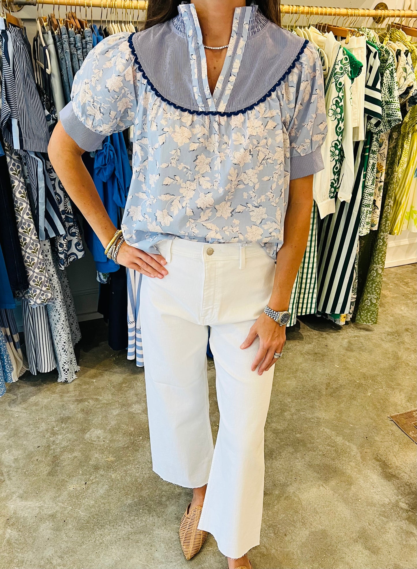 Blue Floral Top