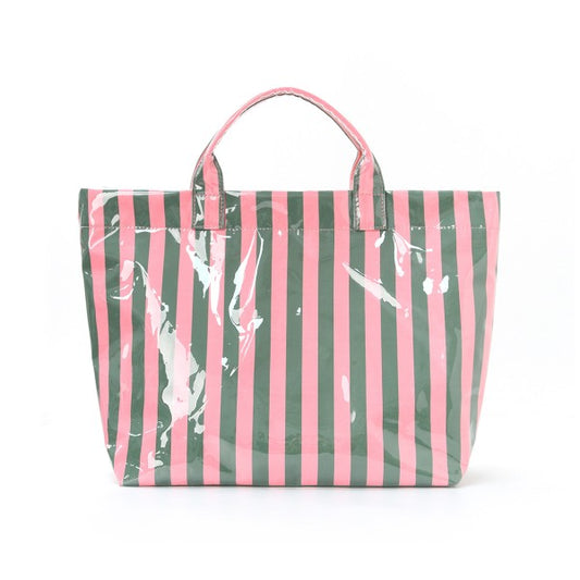 Pink/ Green Vinyl Beach Bag