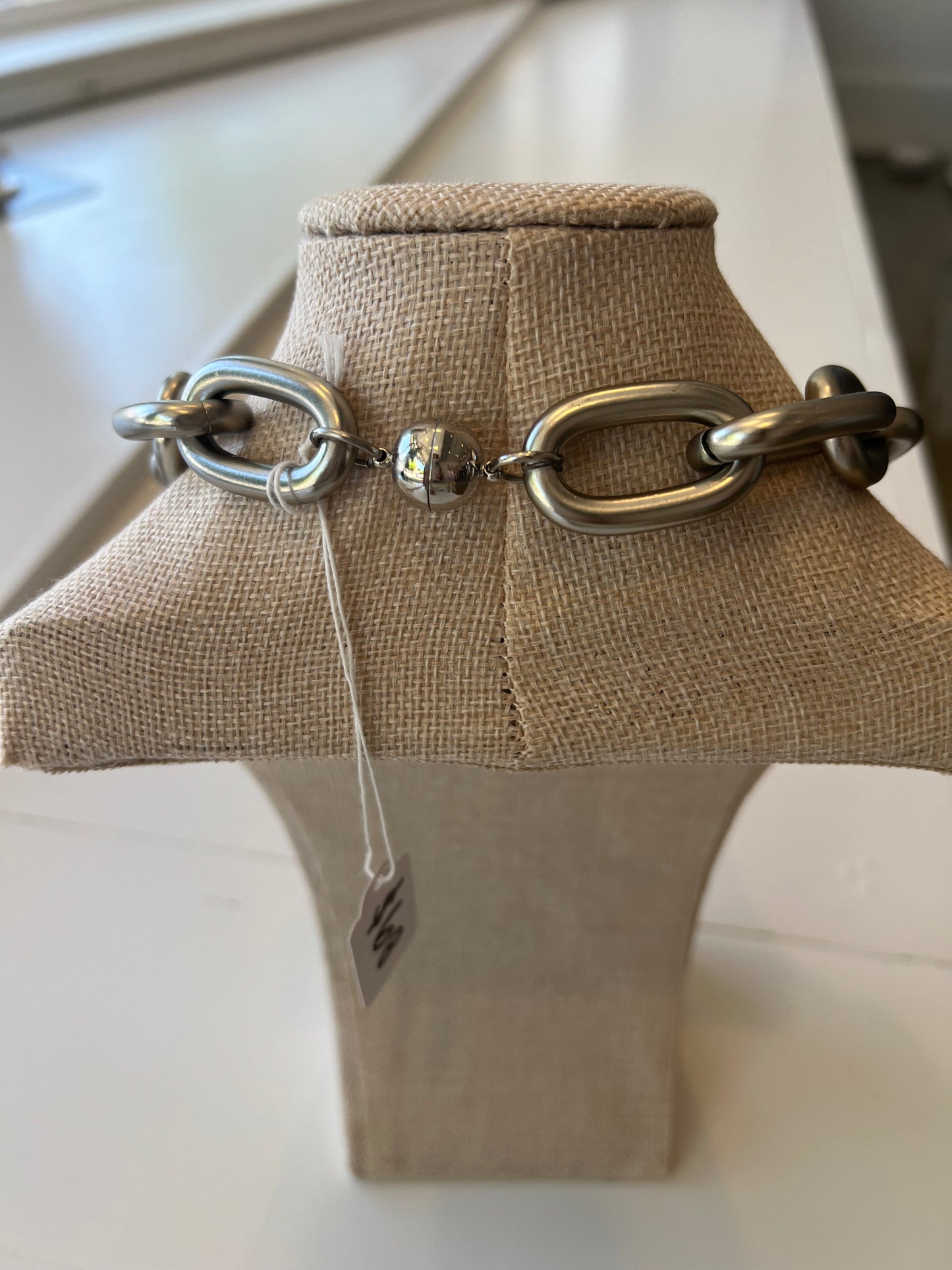 Thick Silver Link Necklace