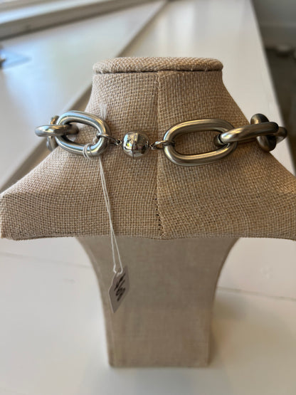 Thick Silver Link Necklace