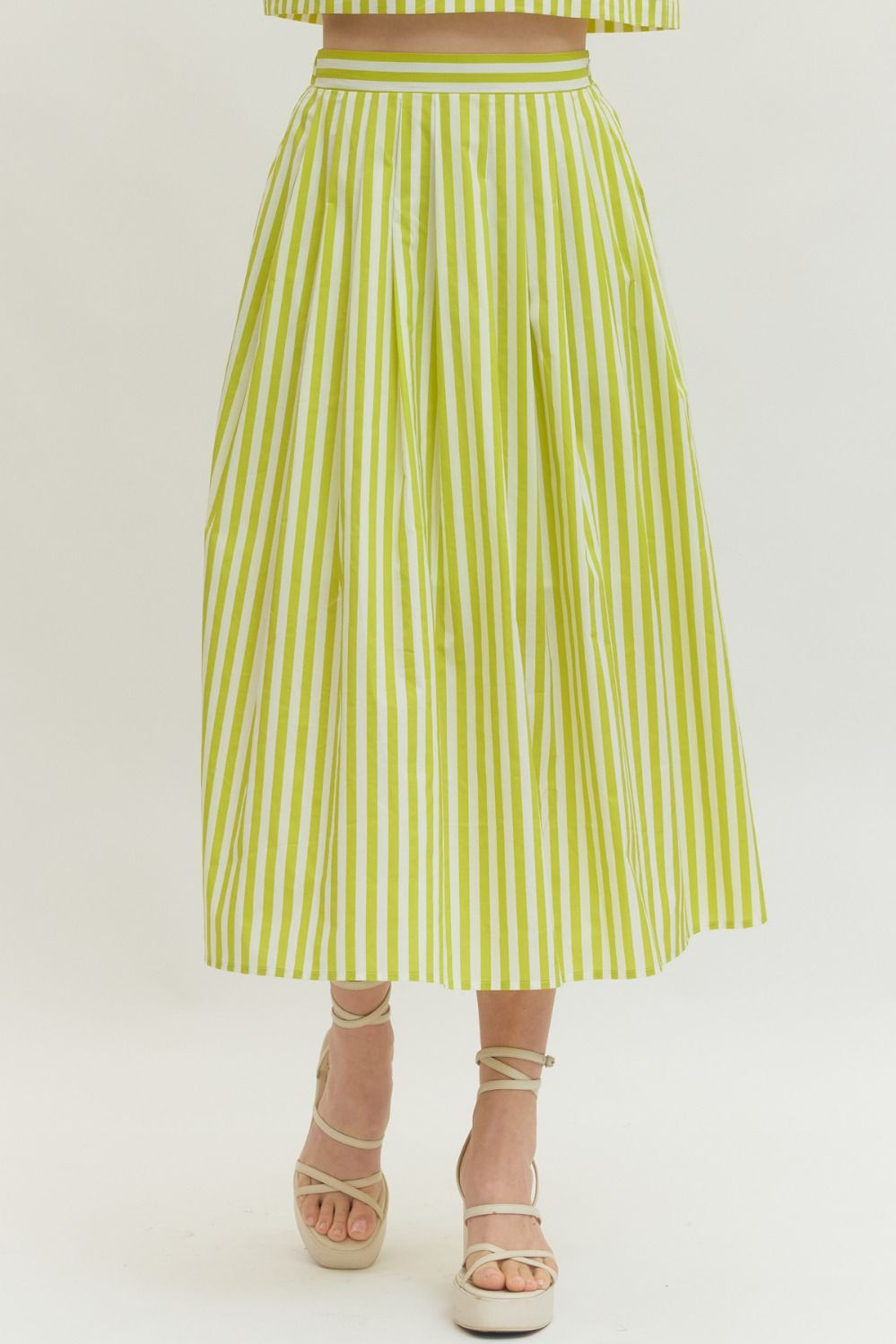 Lime Stripe Skirt