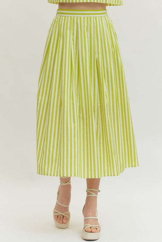 Lime Stripe Skirt
