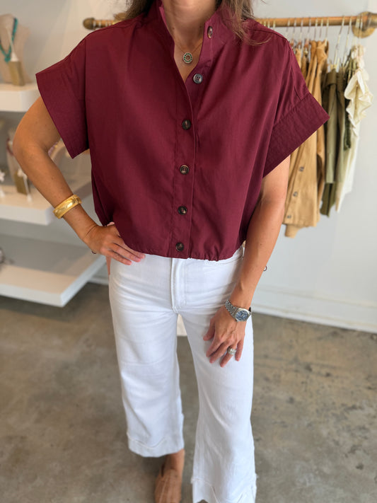 Burgundy Button Down