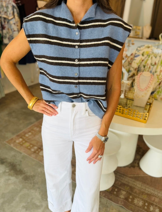 Blue Sleeveless Sweater