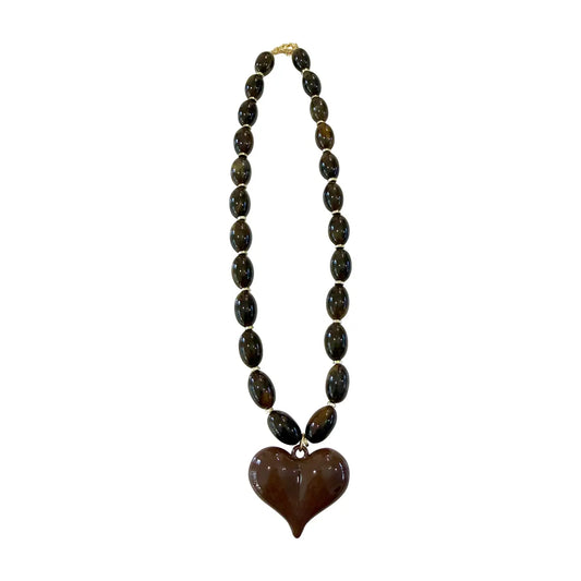 Roxie Brown Heart Necklace