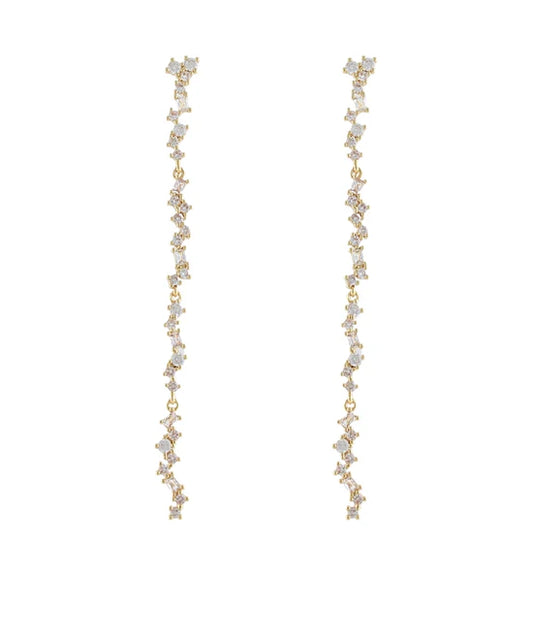 Pave Zig Zag Earrings