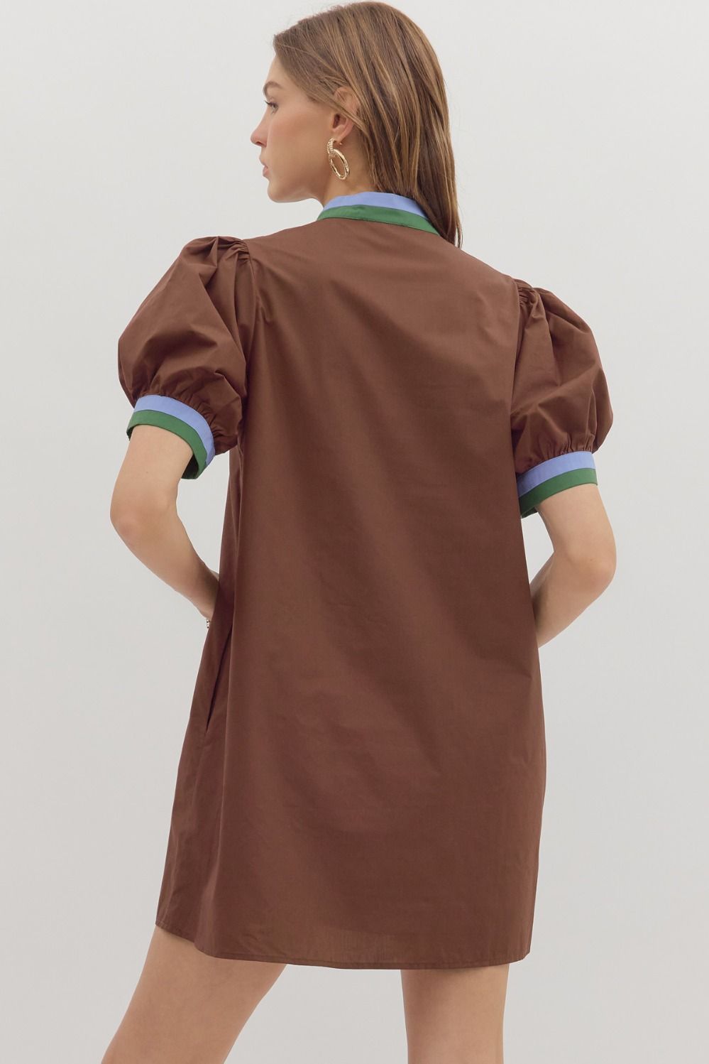 CHOCOLATE ACCENT DRESS