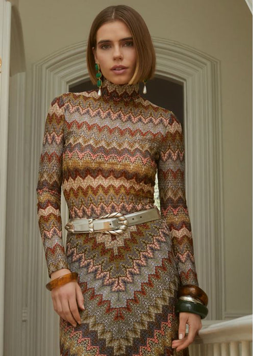 OLIVE CHEVRON CONNOR KNIT TOP
