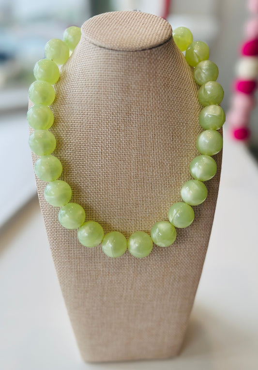Grape Green Beaded Necklace
