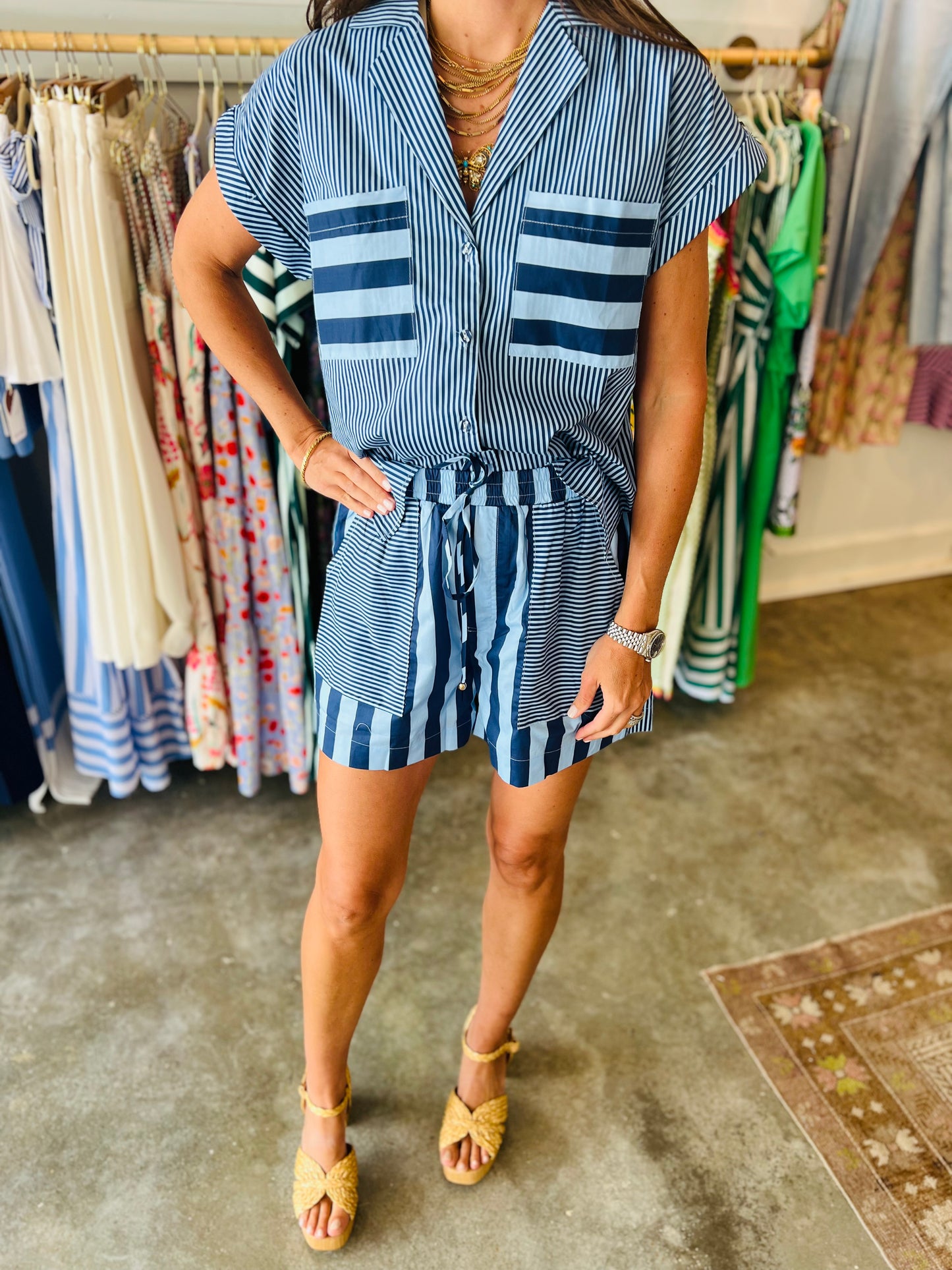 Navy Stripe Set