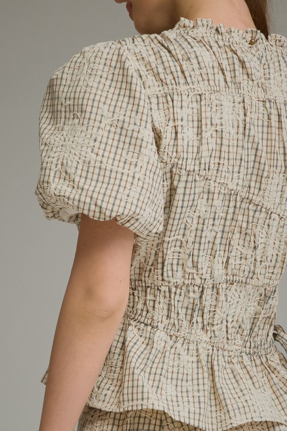 Ecru Puff Sleeve Blouse