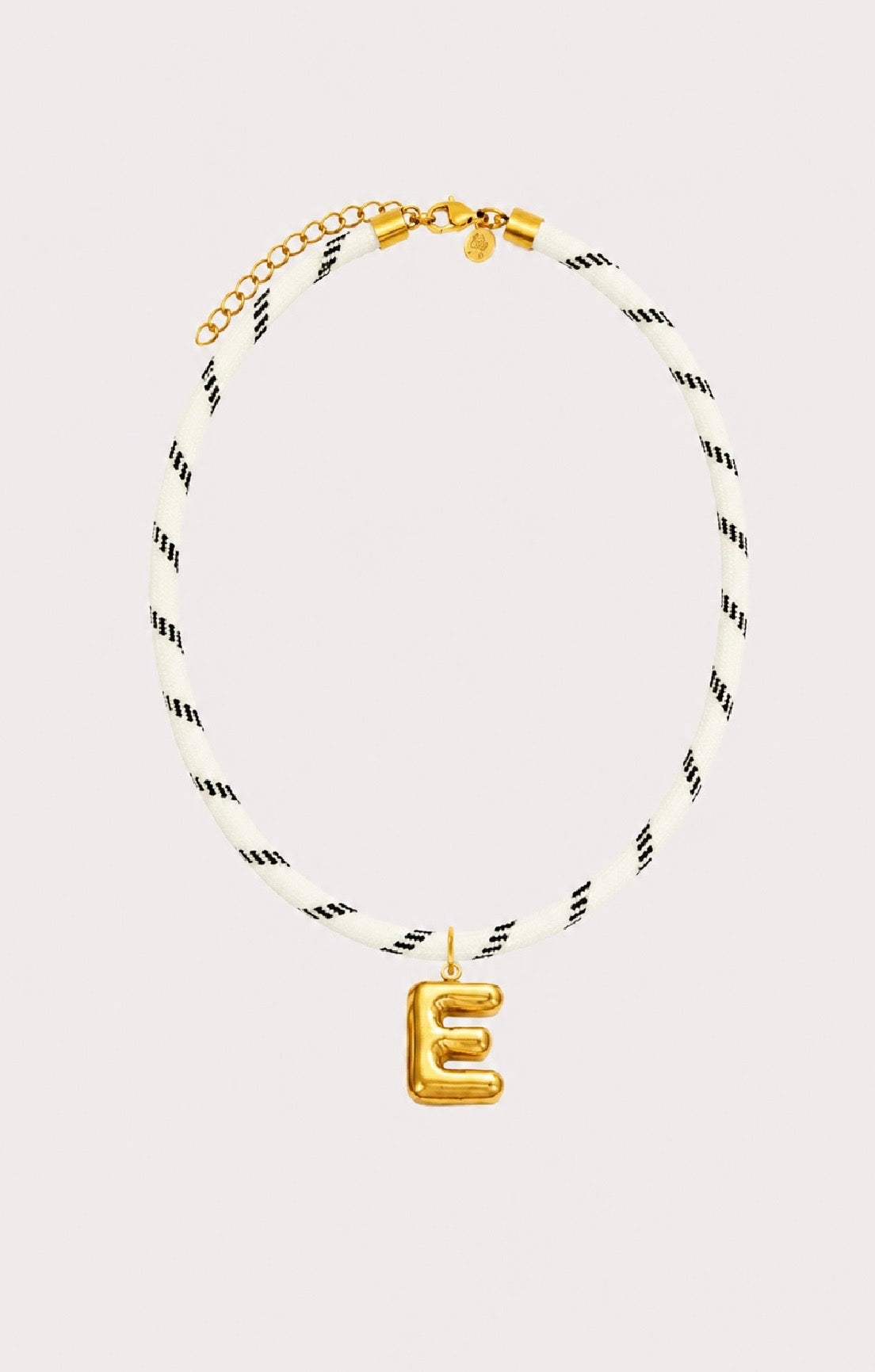 White Paracord Initial Necklace