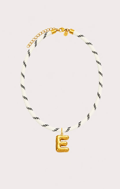 White Paracord Initial Necklace