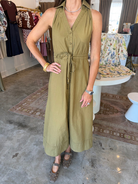 Olive Tie Waist Dress