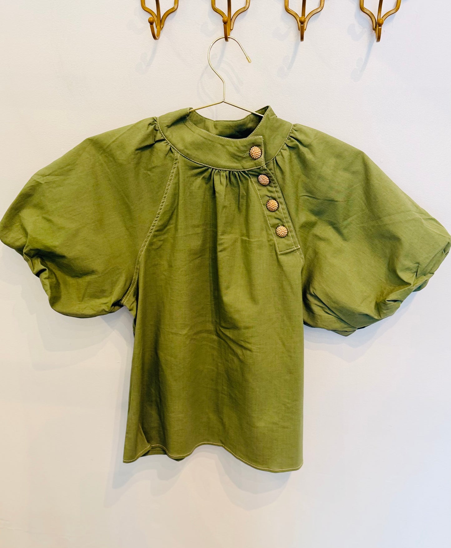 Gold Toned Button Top