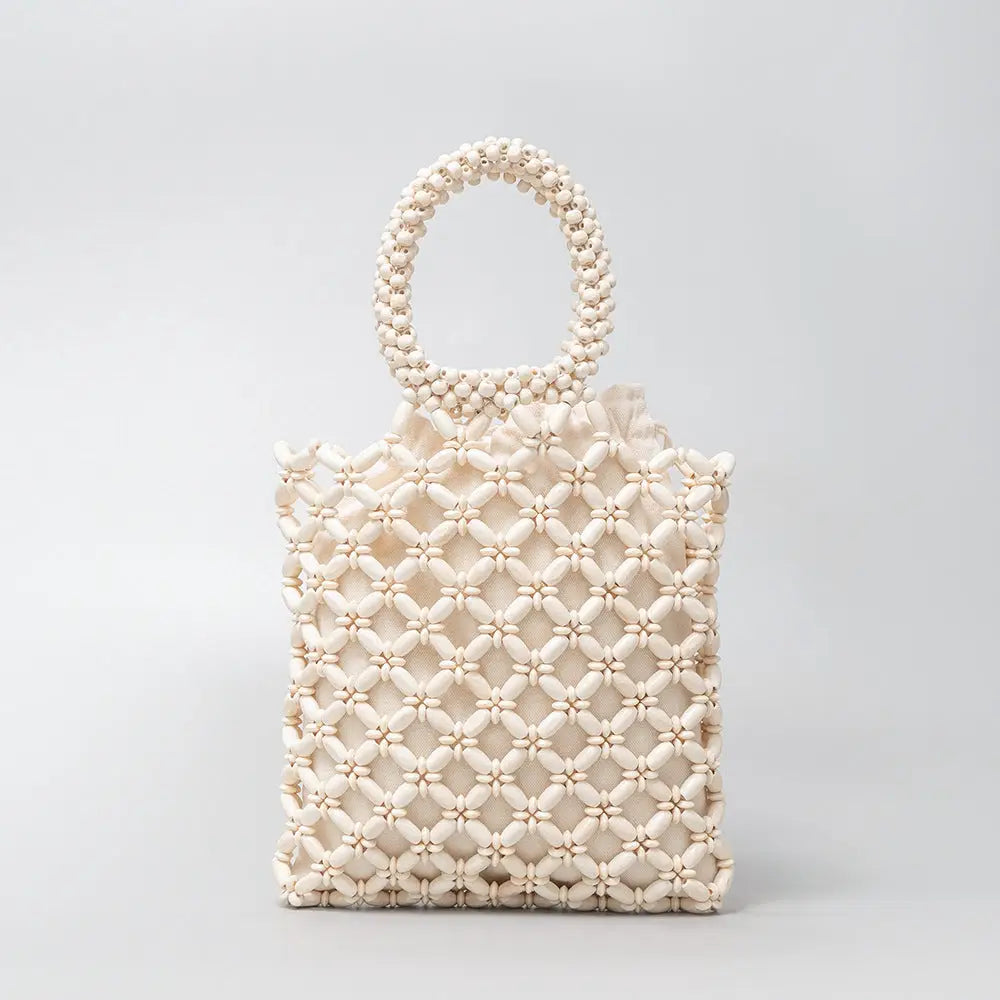 Ivory Detail Beaded Bag