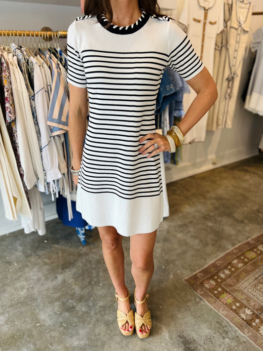 Navy & White Stripe Dress