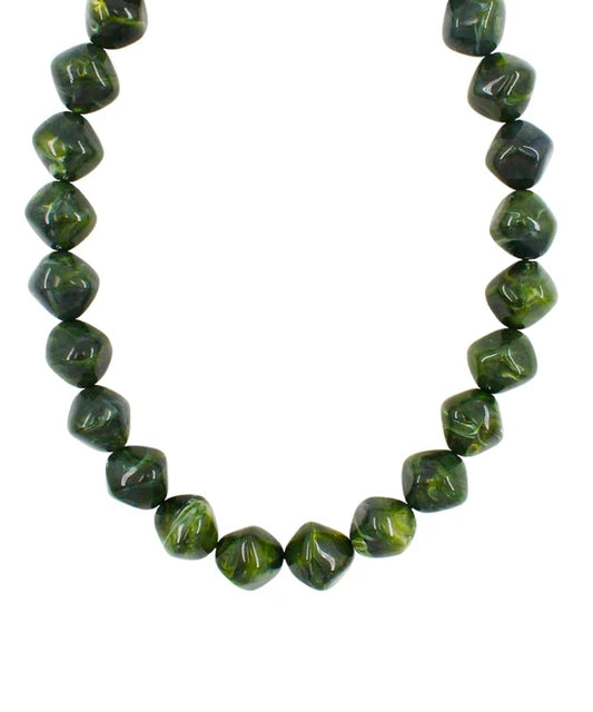 Olive Marble Pebble Necklace