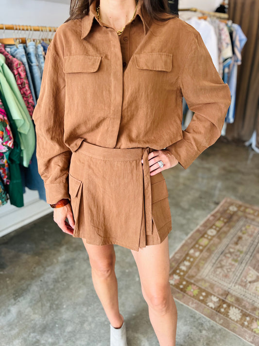 Mocha Brown Skirt Set