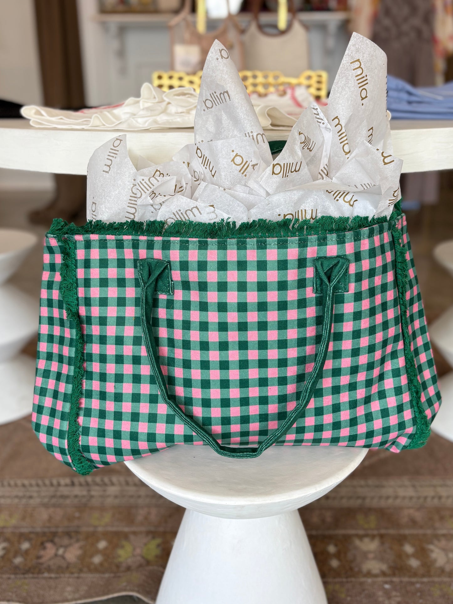 Green Pink Tote Bag